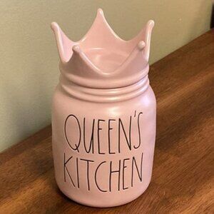 NEW! Rae Dunn QUEEN'S KITCHEN Pink Canister w/Crown TOPPER